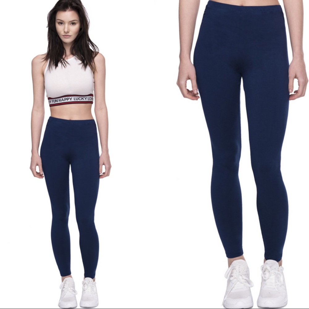 Navy Cotton Leggings